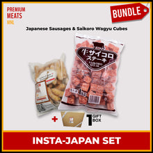 Load image into Gallery viewer, Insta-Japan Set: Japanese Sausage & Saikoro Wagyu Cubes