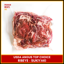 Load image into Gallery viewer, USDA Top Choice Angus Ribeye Sukiyaki Cut