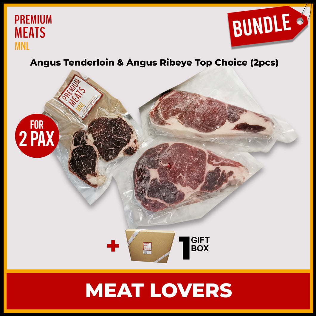 Meat Lovers Set (Good for 2 pax): 1 Angus Tenderloin & 2 Angus Ribeye Top Choice