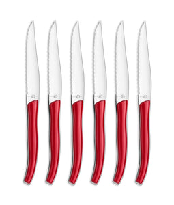 Amefa - Star Lag Steak Knife Set in Block (6 piece, Red)