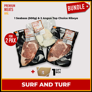 Surf and Turf Set: 1 Seabass (500g) & 2 Angus Top Choice Ribeye